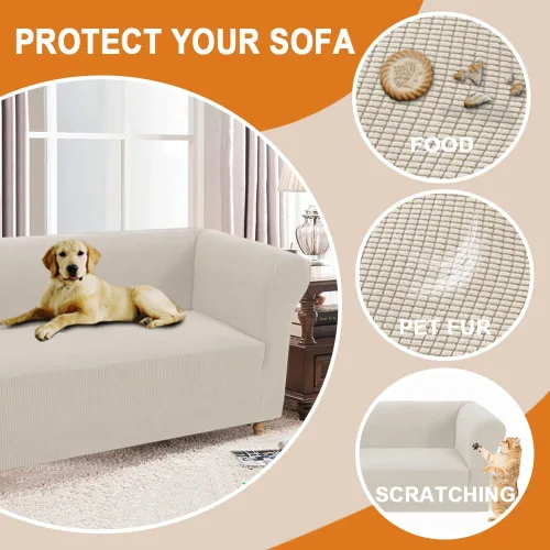 Vista 5 de Funda elástica para sofá Chesterfield, funda de jacquard de lujo para sofás de 1 cojín Protector de muebles antideslizante apto para mascotas