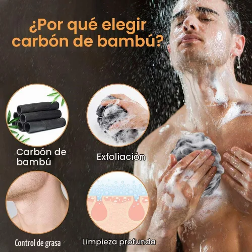 Vista 3 de Esponja de baño de lufa, juego de esponja suave para ducha, extra grande, de malla, para hombres y mujeres, exfoliante, esponja de lavado, limpia