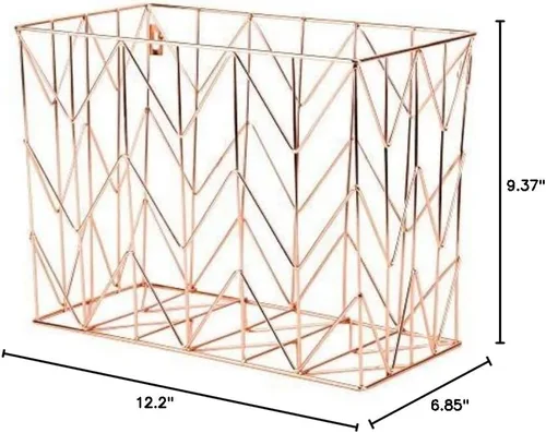 Vista 6 de U Brands Organizador de escritorio colgante y vaso para lápices, cobre/oro rosa