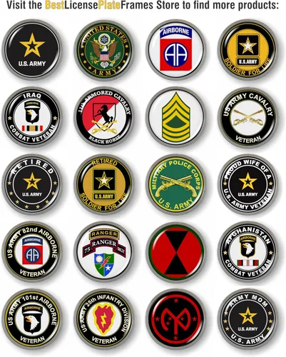 Vista 2 de BestLicensePlateFrames - Adhesivo flexible para emblema de coche con cúpula en 3D de Proud Daughter of a U.S. Army Veteran - Producto