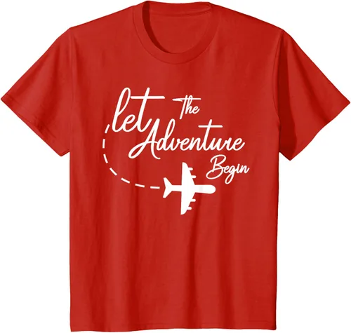 Vista 56 de Let The Adventure Begin - Camiseta inspiradora en modo de viaje en avión, Negro, S