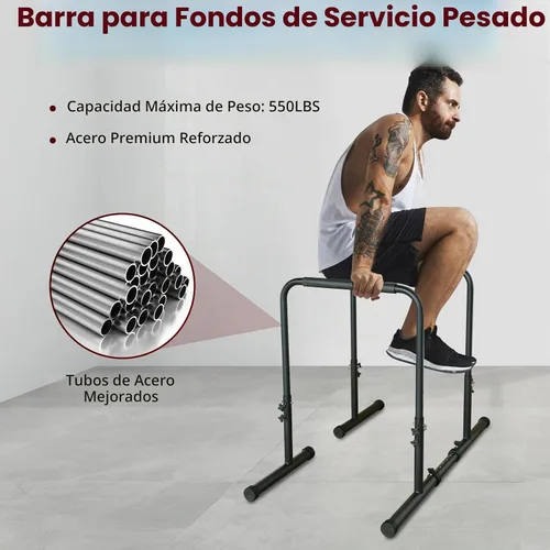 Vista 3 de Estación de inmersión funcional, soportes de inmersión resistentes para entrenamiento de fitness, estabilizador de barra de inmersión, parallette