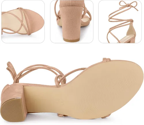Vista 4 de Perphy Sandalias de tacón grueso con tiras y cordones para mujer