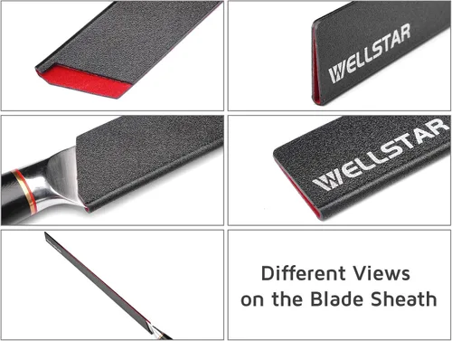 Vista 5 de WELLSTAR Juego de protectores de borde de cuchillo, 2 fundas universales de hoja de 14 pulgadas, sin BPA, fundas protectoras de hoja larga de ABS