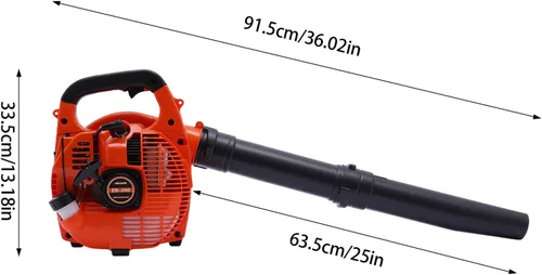 Vista 5 de Soplador de hojas a gas, soplador de gas portátil, soplador de hojas inalámbrico con tubo de explosión desmontable, 25.4 cc, 2 tiempos, 4.59