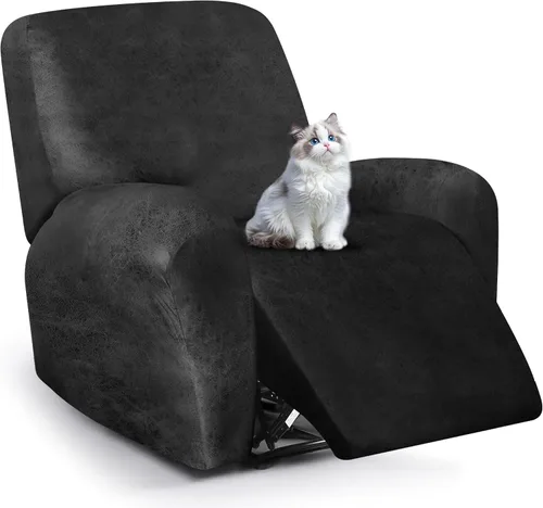 Vista 37 de ANARACHON Fundas para sillas reclinables con aspecto de cuero, funda elástica de 4 piezas, funda suave para silla reclinable, protector de muebles