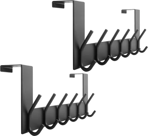 Vista 16 de WEBI Ganchos para Puerta Colgadores de Puerta: Toallero Sobre la Puerta con 6 Ganchos para Colgar, Colgador de Toallas Perchero de Puerta Colgador