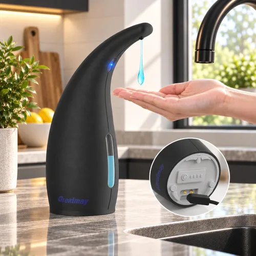 Vista 20 de Dispensador Automático Ajustable de Jabón Sin Contacto, Dispensador de Bomba de Jabón Líquido Sensor Sin Contacto con 4 Niveles Ajustables