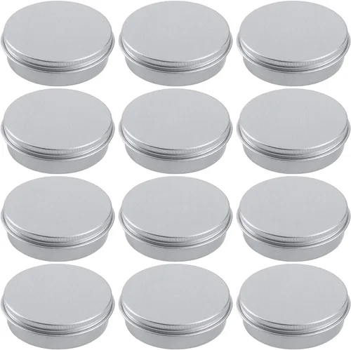 Vista 9 de Hulless Tarro de lata de aluminio de 0.5 onzas, recipientes recargables de 0.5 fl oz, tapa de rosca de aluminio, botella redonda para cosméticos