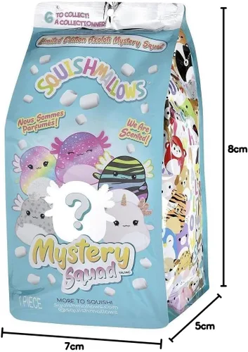Vista 5 de Squishmallows Paquete de escuadrón misterioso de ajolote perfumado de 8 pulgadas de edición limitada