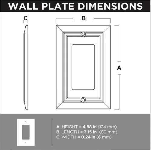 Vista 3 de Franklin Brass Classic Architecture (Paquete de 3) Cubierta Decorativa para Interruptor de Luz Níquel Cepillado Placa de Pared Decorador/Basculante
