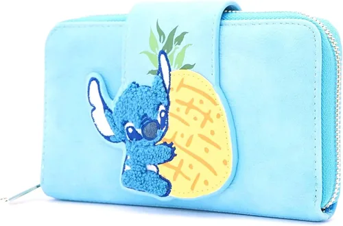 Vista 3 de Loungefly x Lilo y Stitch Pineapple Stitch Chenille Snap Wallet