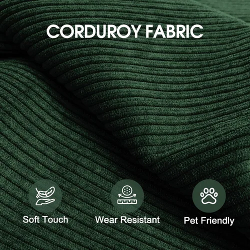 Vista 7 de Sofá cama modular, sofá cama convertible con respaldo de almohada y apoyabrazos de apoyabrazos, sofá de nube deshuesada para sala de estar y Verde