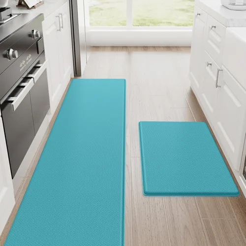 Vista 65 de StepRite Tapetes de cocina, 2 tapetes acolchados, antifatiga, para piso, de escritorio, antideslizante, impermeables, oficina, alfombras de 17.3 x