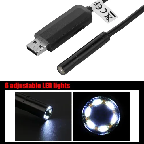 Vista 4 de Endoscopio Fydun USB endoscopio 1pc negro 49.2 ft USB endoscopio con cámara de 2 megapíxeles para inspección de coches de tubería