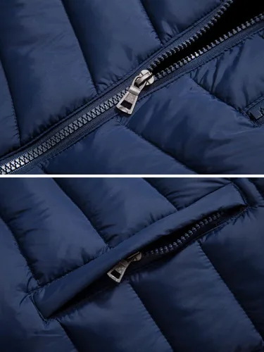 Vista 5 de Vcansion Chaleco acolchado de invierno para hombre, chaqueta sin mangas con capucha extraíble, chaleco acolchado