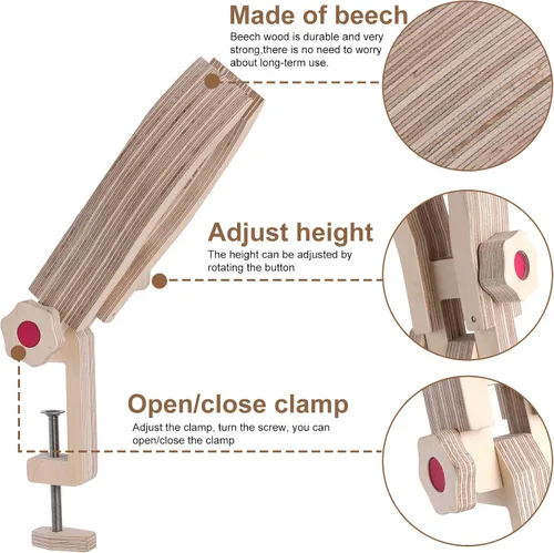 Vista 5 de citian Poni de costura de madera, cuero para manualidades, fácil de llevar, portátil, fácil de viajar, mini poni de costura Posición ajustable