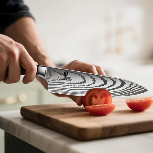 Vista 5 de Juego de cuchillos 16 piezas, cuchillo de cocina japonés con bloque