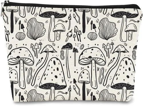 Vista 13 de BARPER Bolsa de maquillaje de hongos - Regalos para mujeres hippies, cosas de hongos, mushroom 1, Vintage
