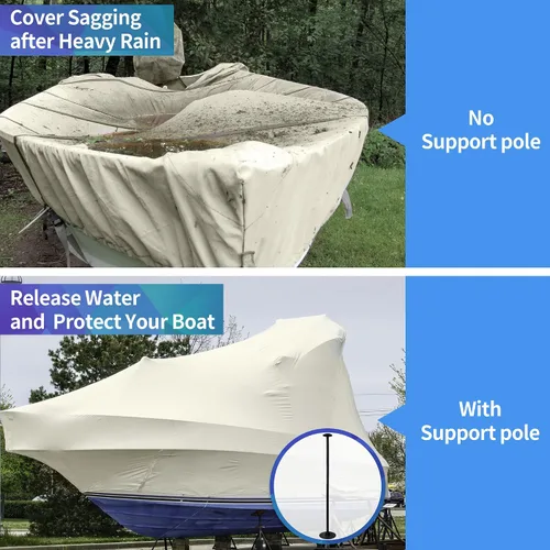 Vista 6 de NEXCOVER Soporte para cubierta de barco, paquete de 2 postes ajustables de ABS (12 pies a 54 pies), postes de cubierta de barco