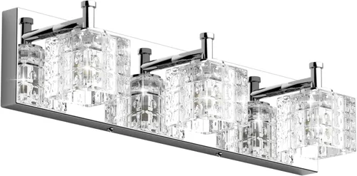 Vista 13 de Ralbay Luz de Tocador Negra 3 Luces Cristal Moderno Negro Mate Accesorios de Iluminación para Baño Accesorios de Luz de Tocador de Baño de Cristal