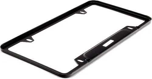 Vista 4 de Porsche Placa de matrícula original OEM de acero inoxidable con marco de acabado negro mate