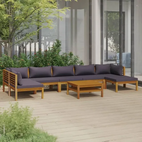 Vista 44 de Juego de 5 piezas para patio con cojín, juego de muebles de sofá, resistente a la intemperie, adecuado para uso en exteriores, requiere montaje Gris