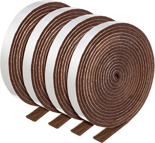 Vista 16 de Zonon 4 rollos de tiras de fieltro de 120 pulgadas con respaldo adhesivo, cintas de fieltro para muebles, rollos de tiras autoadhesivas de poliéster