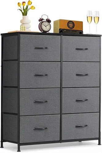 Vista 42 de Cómoda de 7 cajones para dormitorio, tela organizadora de almacenamiento Marrón