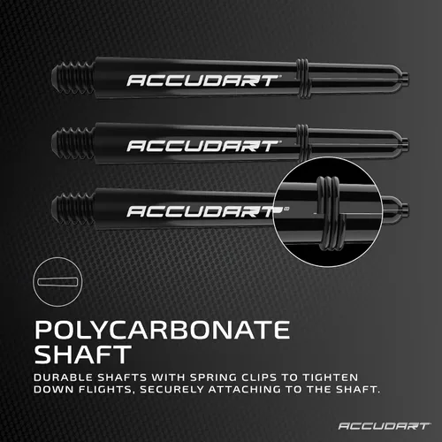 Vista 3 de Accudart Soft Tip Dart Set 1.0 – Barril de acero niquelado, agarre moleteado, ejes de policarbonato, vuelos estándar – Puntos de punta suave