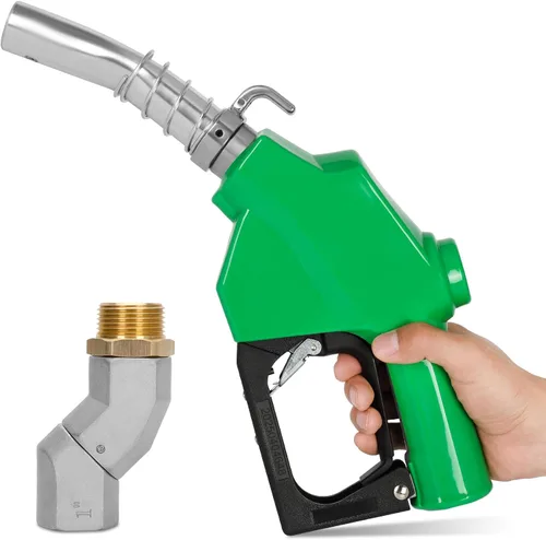 Vista 9 de Boquilla y gancho de combustible automático NPT de 1 pulgada, mango de bomba de gas diesel, 19/16 pulgadas (OD = 30mm) flujo máximo 30 GPM, boquilla