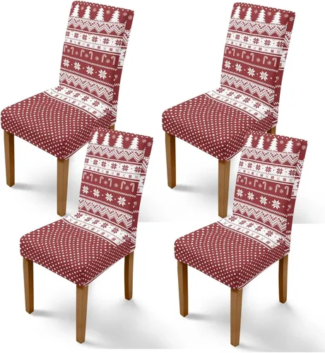 Vista 53 de Rnyleeg Fundas de silla de Navidad para sala de estar, diseño de muñeco de nieve azul, estampado de pájaros, fundas para sillas de comedor, 1