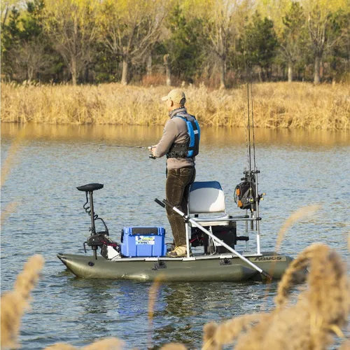 Vista 5 de AQUOS Haswing Cayman T 12V 55LBS 39 pulgadas Motor eléctrico de pesca con control remoto de 2.4 G y control de pie inalámbrico para lancha de pesca