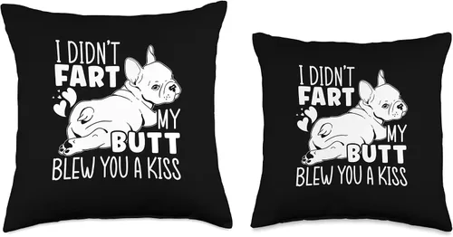Vista 3 de French Bulldog Gifts & French Bulldog Clothing I Didn't Fart My Butt Blew You A Kiss - Almohada de bulldog francés, 16.0 x 16.0 in, multicolor