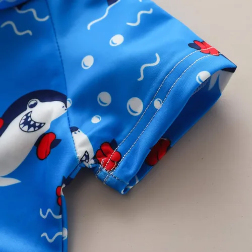 Vista 4 de Traje de baño para niños con estampado de tiburones para niños