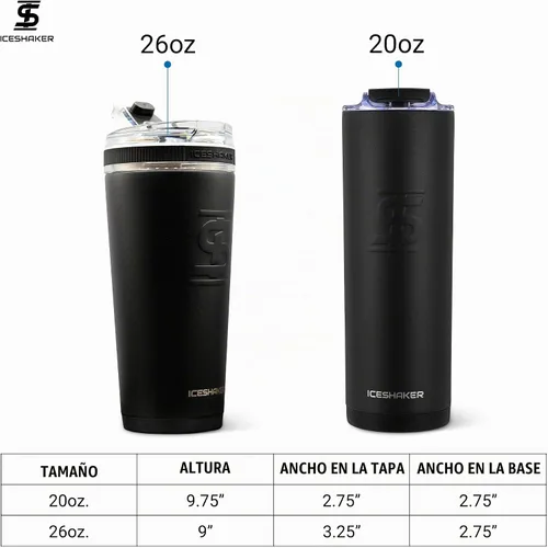 Vista 5 de Ice Shaker Vaso de 26 onzas, botella de agua aislada con popote, botella de acero inoxidable, como se ve en Shark Tank, botella de agua con pajita