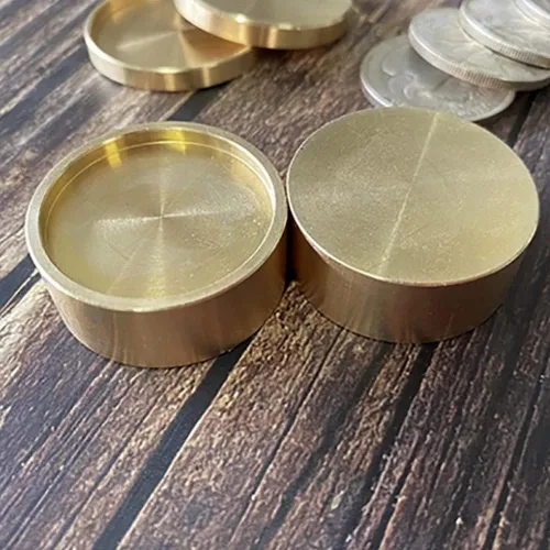 Vista 3 de ZQION Latón Okito & Boston Caja Set Truco de Magia Monedas Tamaño Medio Dólar Trucos Magos Accesorios Mago Apariencia/Desaparición de Magia