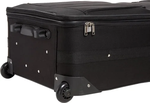 Vista 3 de Rockland juego de 4 piezas de valijas con ruedas y bolsas para viaje, Negro), F32-BLACK