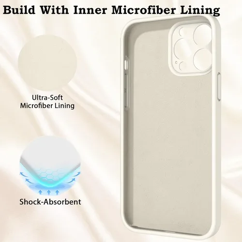 Vista 6 de Funda para iPhone 12 Pro Max, silicona líquida a prueba de golpes mejorada [protección de cámara] forro de microfibra delgada y suave antiarañazos