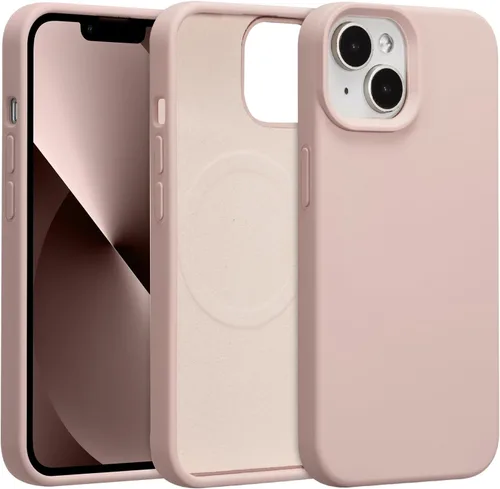Vista 446 de Funda magnética de silicona para iPhone 13 Pro, color blanco antiguo [Compatible con Magsafe] [Forro de microfibra suave antiarañazos], funda