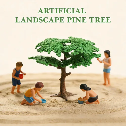 Vista 6 de Toddmomy Modelo de árbol paisajístico, mini ciprés de pino, paquete de 3 para bricolaje, diseño de tren, decoración de mesa de arena y decoración