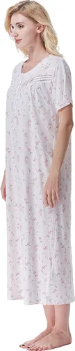 Vista 5 de Keyocean - Camisones para mujer, 100% algodón, suave, ligero, cómodo, ropa de dormir