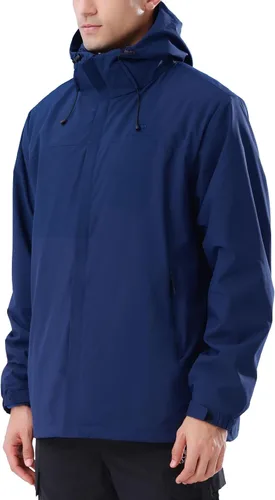 Vista 2 de CAMEL CROWN - Chaqueta de esquí para hombre 3 en 1, chaqueta de invierno impermeable para nieve, cortavientos, con capucha y forro polar cálido Azul