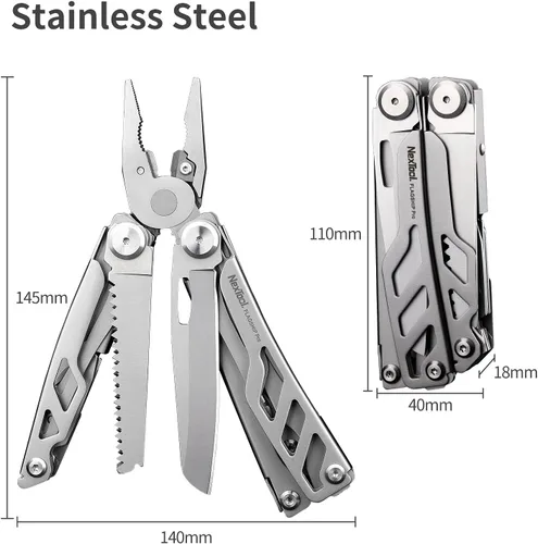 Vista 6 de NexTool Flagship Pro Multiherramienta, cuchillo plegable con bloqueo de seguridad, multiherramienta EDC con cuchillo de bolsillo, tijeras