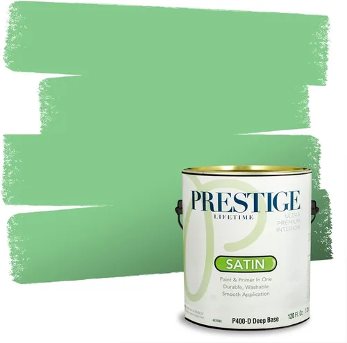 Vista 225 de PRESTIGE Pintura exterior e imprimación en uno, aloe, plano, 1 galón