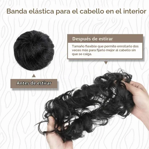 Vista 3 de Barsdar - Moño de cabello 100 % humano, Moño desordenado, Extensiones de cola de caballo, Moño de cabello rizado, Pieza de cabello