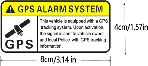 Vista 2 de Adhesivo de seguimiento GPS, calcomanías autoadhesivas para pista, calcomanías de advertencia de PVC para rastreador de automóviles, calcomanías