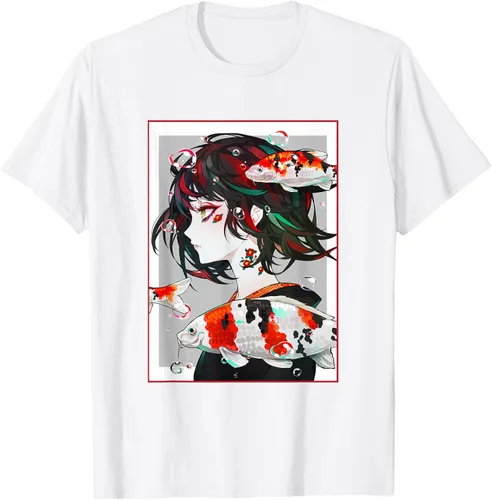 Vista 68 de Camiseta de anime anime japonés estético Otaku Negro