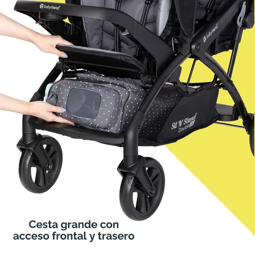 Vista 11 de Baby Trend Sit N' Stand® Double 2.0 Cochecito, Dash Black
