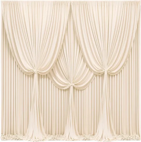 Vista 45 de Cortinas de fondo azul bebé de 8 x 10 pies para bodas, cortinas de fondo de poliéster sin arrugas, para baby shower, fiestas de cumpleaños